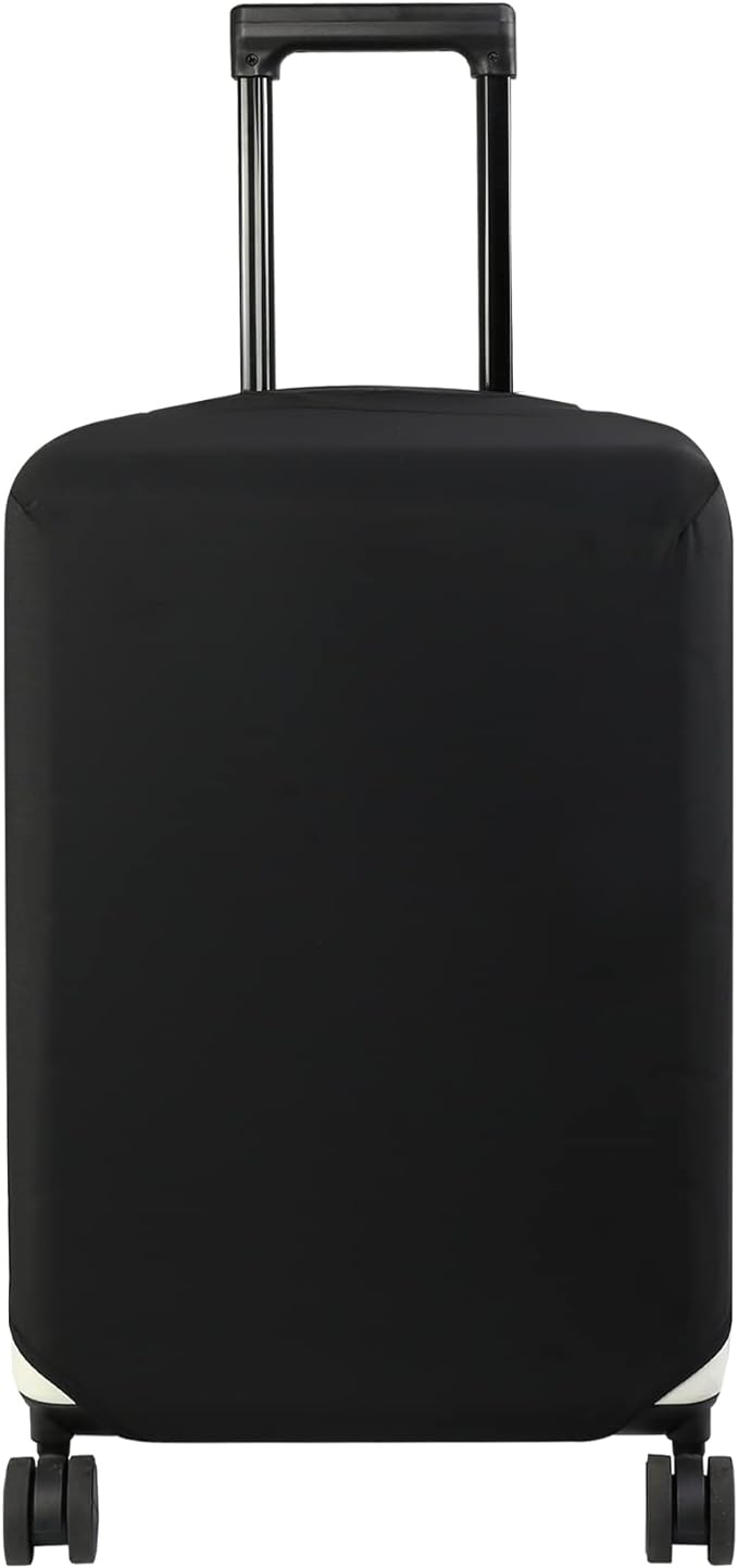 HYPER VENTURE Washable Luggage Cover - Fashion Suitcase Protector Fits 23-26 Inch Luggage (Black, M)