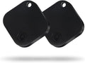 Bluetooth Tracker Tag 2 Pack, Work with Apple Find My (iOS Only, Not for Android), Item Finder for Keys, Backpack, Suitcase, Wallet, Luggage, Black
