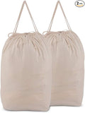 MCleanPin Washable Laundry Bags with Handles,140L Dirty Clothes Storage for College Dorm & Travel,2 Pack (Beige)