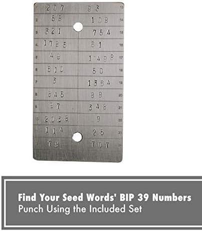 ColdTi - Titanium Bitcoin Seed Plates for Ultra-Secure Ethereum and Crypto Seed Phrase Storage (2 Plates, Numerical Punch Set & Seals) - Premium Seed Phrase Metal - Numerical Punch Set Included