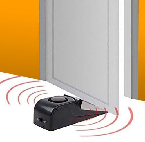 EMDMAK Door Stop Alarm with 120DB Siren Door Stop for Home & Travel (Black) (Pack of 4)