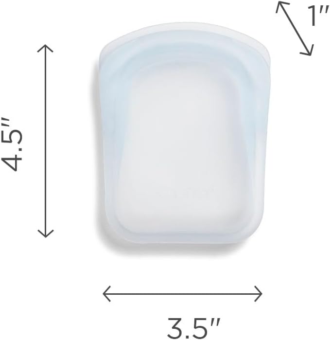 Stasher Premium Silicone Reusable Food Storage Pocket Bag, Aqua, Microwave, Sous Vide, Dishwasher, Oven and Freezer Safe, BPA Free, Leak-free, Eco-friendly, 4 Oz