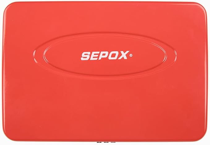 SEPOX® Twins Water/Fire-Resistant Portable Security Case Lock Box Steel, Personal Travel Storage Cabinet for Small Item,3 Ft Cable and Ressetable Combination Lock for Dorm, Car, Sports, Office（Red）