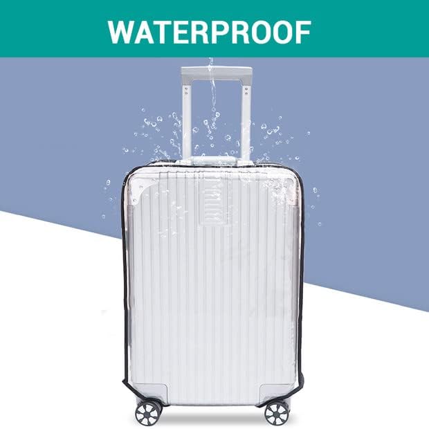 Tangaburu Clear Suitcase Cover - 20 24 26 28 30 Inch Waterproof PVC Suitcase Cover - Transparent Travel Suitcase Wrap - Protective Cover Case for Wheeled Luggage (28-Inch)