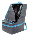 Car Seat Travel Bag — Adjustable, Padded Backpack for Car Seats — Car Seat Travel Tote (Gray with Black Trim)