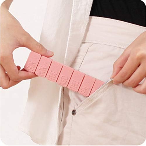 4Pack Weekly Pill Organizer,Small 7 Days Pill Cases Travel Daily Pill Box for Fish Oil, Calcium Tablets Supplements and Other Vitamin Pill