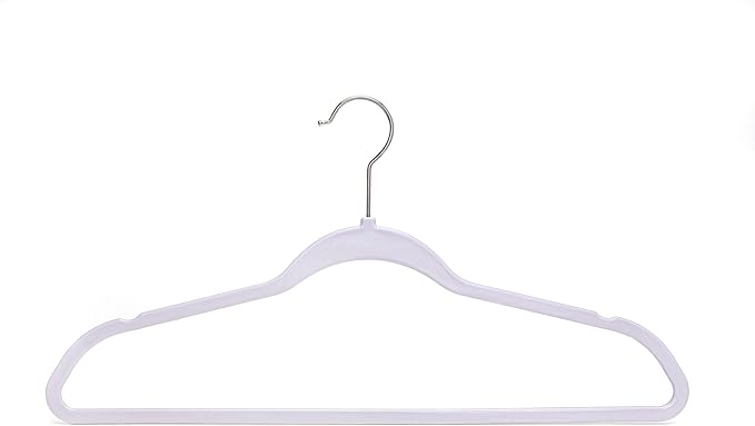 Quality Hangers Clothes Hangers 200 Pack - Non-Velvet Plastic Hangers for Clothes, 17.5 inch Coat Hanger Set -Space-Saving Closet Hangers with Chrome Hook, Functional Non-Flocked Hangers, Cream White
