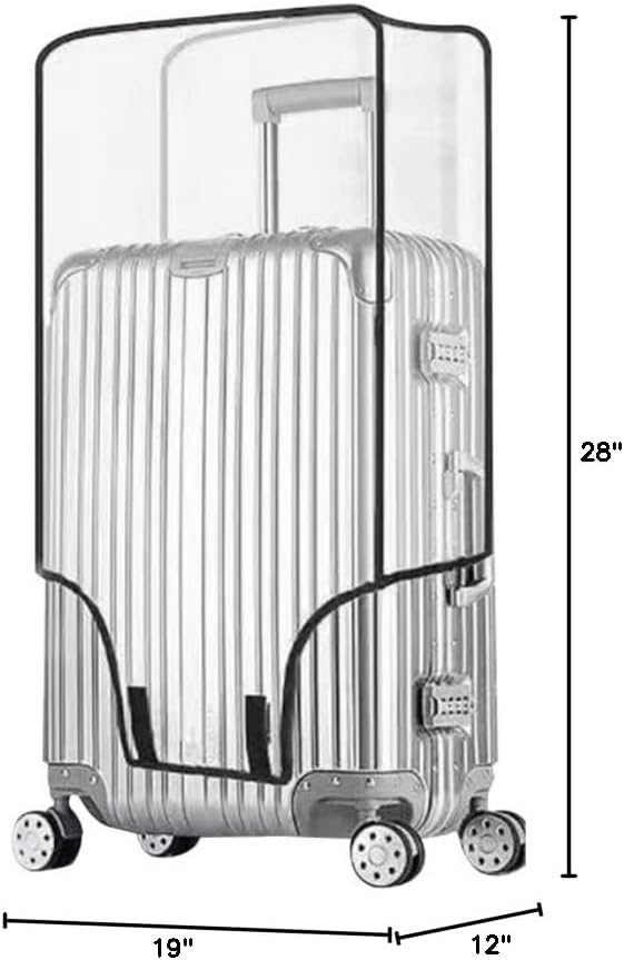Clear Suitcase Cover - 20 24 26 28 30 Inch Waterproof PVC Suitcase Cover - Transparent Travel Suitcase Wrap - Protective Cover Case for Wheeled Luggage (30-Inch)