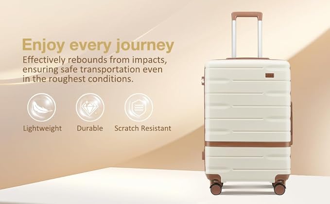 Luggage Sets 3 Piece with TSA Lock Hardside PC+ABS Carry On Suitcase with YKK Zippers Lightweight Rolling Travel Luggage Sets with Spinner Wheels (Pink, 20 Inch)