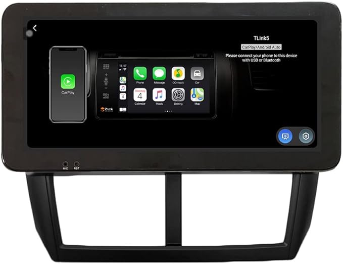 Kunfine CarPlay Android Auto Navigation Stereo GPS Radio Reverse Camera Display 10.33" QLED Touchscreen Headunit Tablet Pad Media Player for Subaru Forester 2007-2013, if Applicable Octa Core 6G+128G