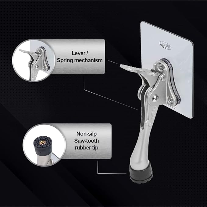 One-Touch Doorstop Adhesive Bracket (White, 4inch x 1pack)