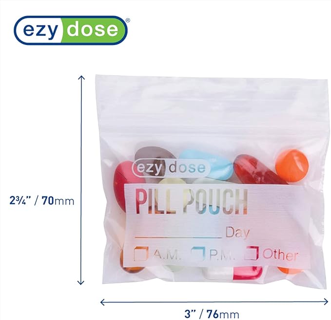 Ezy Dose Pill Packs | Pill and Vitamin Organizer Pouches | 100 Count | Disposable (Pack of 2)