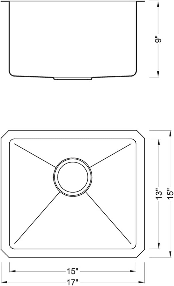 17 in. x 15 in. x 9 in. 16-Gauge Stainless Steel Undermount Single Bowl Bar Prep Kitchen Sink with Silicon Dishrack and Strainer