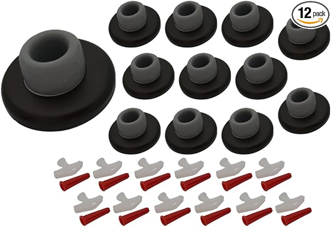 QCAA Stainless Steel Wall Mount Concave Door Stop, 2-1/2" Diameter, ORB Oil Rubbed Bronze, 12 Pack