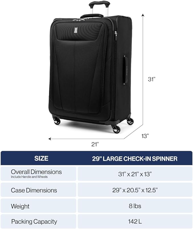 Travelpro Maxlite 5 Softside Expandable Checked Luggage with 4 Spinner Wheels, Lightweight Suitcase, Men and Women, Dusty Rose Pink, Checked Large 29-Inch