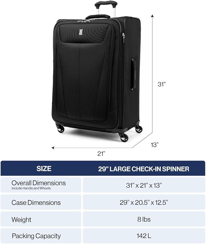 Travelpro Maxlite 5 Softside Expandable Checked Luggage with Spinner Wheels, Lightweight, 29-Inch — Shadow Grey