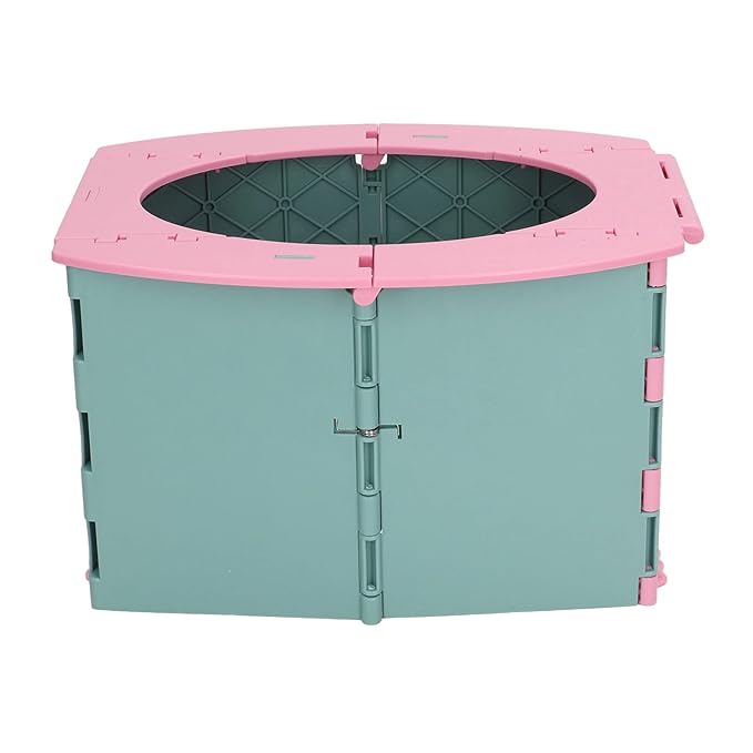 Portable Lightweight Foldable Toddler Potty Baby Toilet Camping Travel (Green Pink)