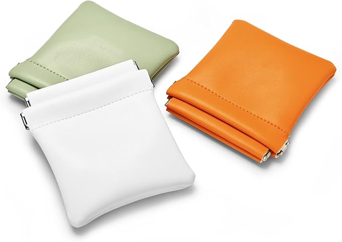 PU Leather Jewelry Travel Bag Leather Jewelry Pouch Christmas,Wedding Party Favor Gift Bag (L, Pearl White)