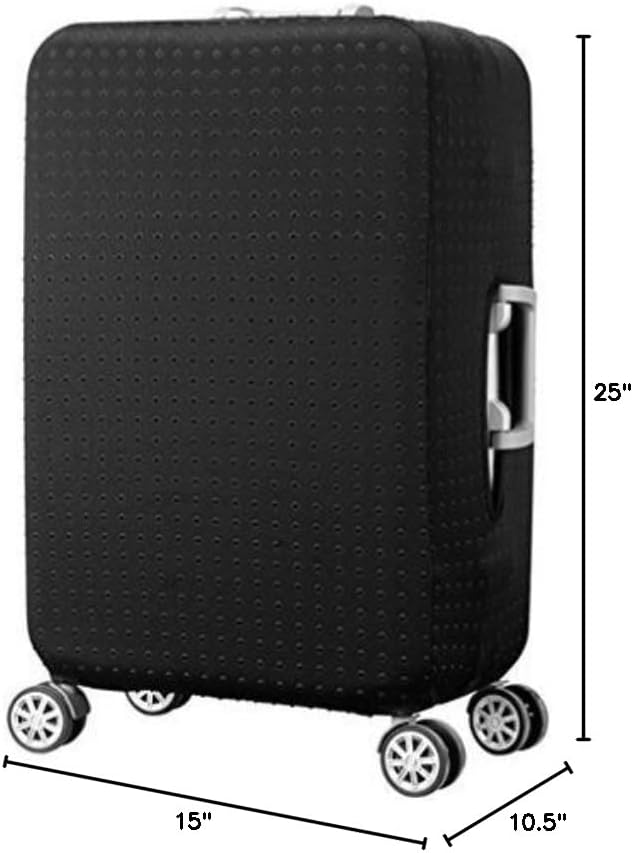 7-mi Water Resistant Print Trolley Case, Black, Size L: Fit 28-30 Inch Luggage