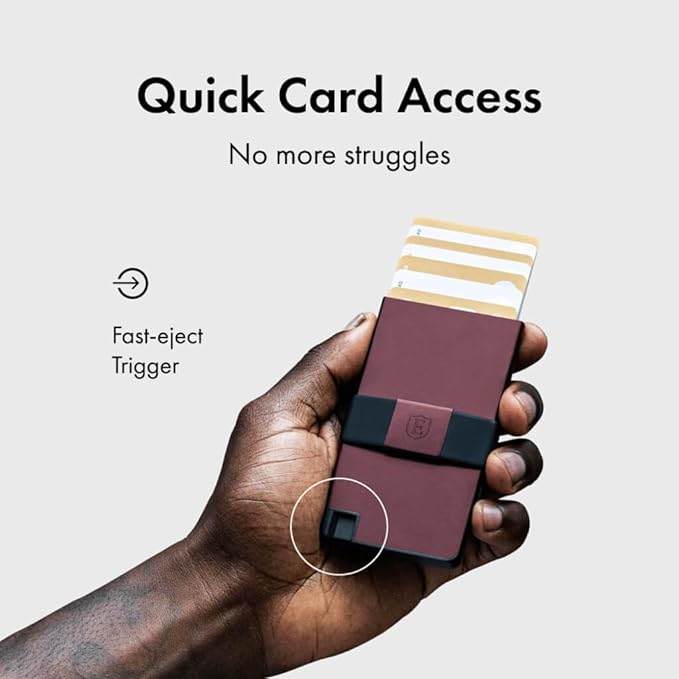 Ekster - Aluminum Cardholder Pro Wallet - All-Metal Aluminum Wallet for Men - Fits 7 Cards, RFID Blocking Layer, Ultra-Thin, Minimalist, Push Button, Card Access, Expandable, Trackable (Desert Red)