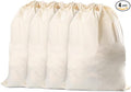 Vintage Vista 100% Cotton Laundry Bag with Drawstring Closure (Set of 4) - Reusable & Washable Travel Laundry Bags for Dirty Clothes - Canvas Drawstring Bags - Laundromat Bag Multipack (Natural Color)