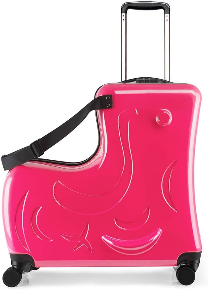 N-A Kids Ride On Suitcase with Wheels, Scooter Luggage for Toddlers Travel, Durable Children's Suitcase for Boys & Girls Ages 2-14 Years