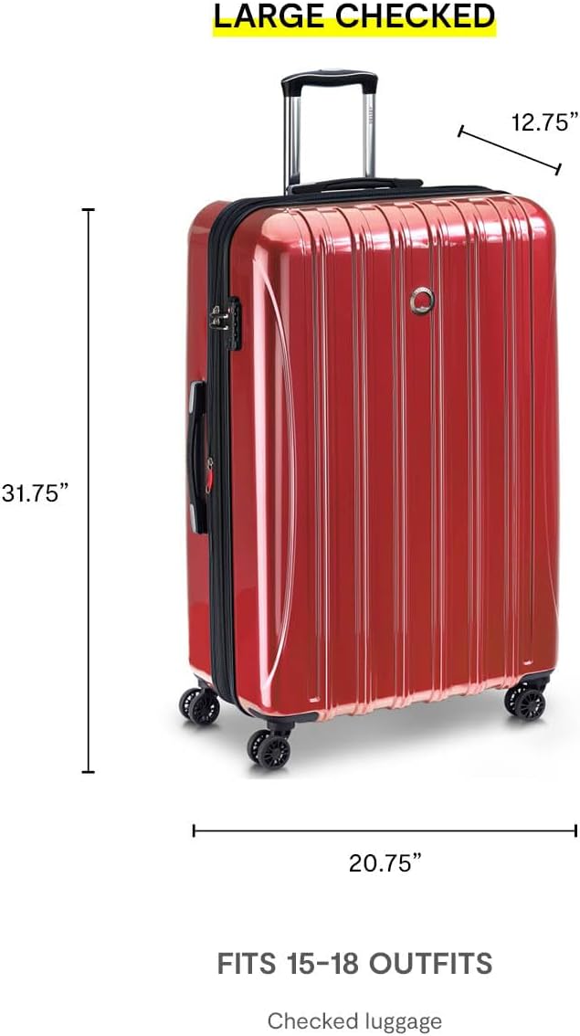 DELSEY PARIS Helium Aero Hardside Expandable Luggage with Spinner Wheels, Brick Red, 2-Piece Set (19/28)