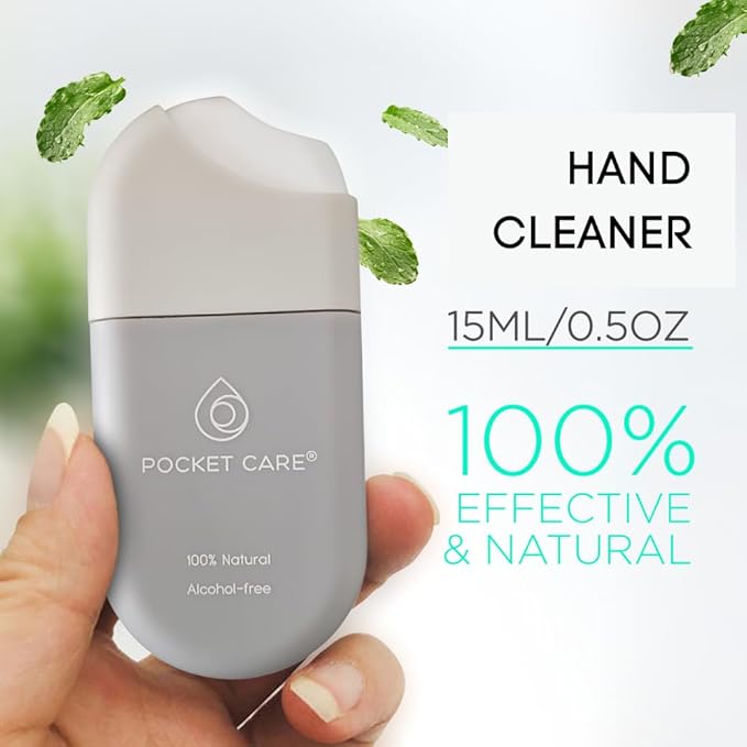 POCKET CARE | 3 Pack Mint-Scented Hand cleanser Spray 15 ml - Spray for Hands | Organic Moisturizing Spray | Travel Size - Travel Accessories | 100% natural