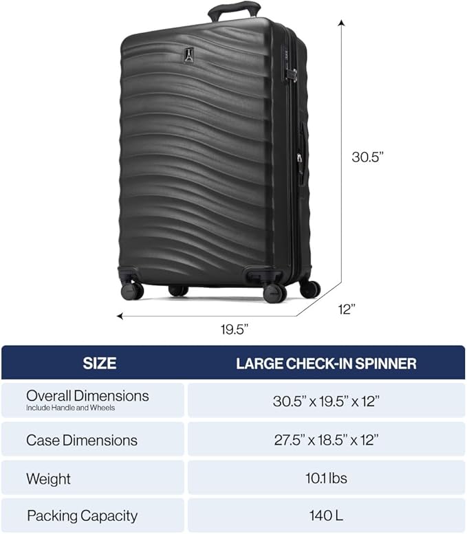 Travelpro Maxlite Air V2 Hardside Expandable Checked Luggage, 8 Spinner Wheels, Lightweight Hard Shell Suitcase, TSA lock, Shadow Grey, Checked Large 28-Inch