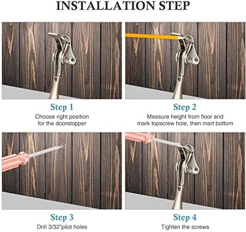 Door Stopper, Kick Down Door Stops for Heavy Doors, with Rubber Tip and Spring Lever, Adjustable, Easy to Set Down and Release, 4-Inch, for Wide Doors (4inch x 30pack, Dark Grey)