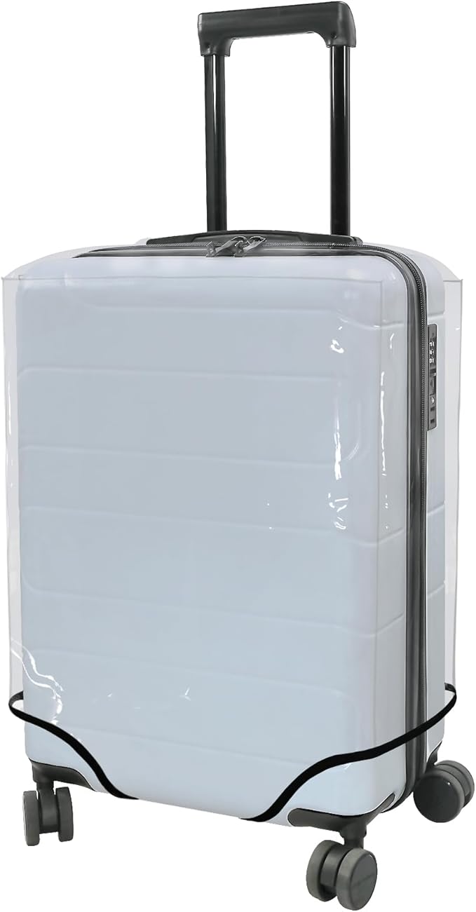 HYPER VENTURE Clear PVC Luggage Cover Full Transparent Suitcase Protector Fits 20 Inch Luggage, S