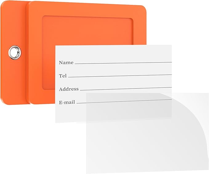 Gostwo 2 Pack Luggage Tags for Suitcases, 26 Initial Letter Travel Luggage Baggage Identification Labels ID Tag Fully Bendable Tags with Stainless Steel Loop (Orange) (Letter R)
