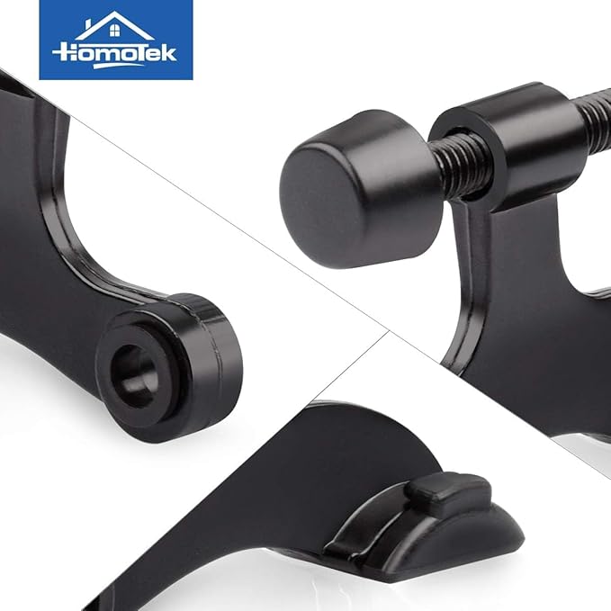 HOMOTEK 36 Pack Hinge Pin Black Door Stopper,Adjustable Deluxe Heavy Duty Door Stopper 2-1/2"x1-3/4”,with Black Rubber Bumper Tips