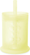 Olababy Silicone Training Cup with Straw Lid | Babies Water Drinking Cup | 6+ Mo Infant To 12-18 Months Toddler | Sippy Cup For Kids & Smoothie Cup | Baby Led Weaning (Lemon, 5 oz)