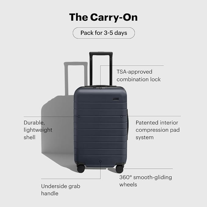 Away Carry-On Luggage, Lightweight Hardside Suitcase with Spinner Wheels, 22 Inch Airline Approved, TSA Lock, Tango Red