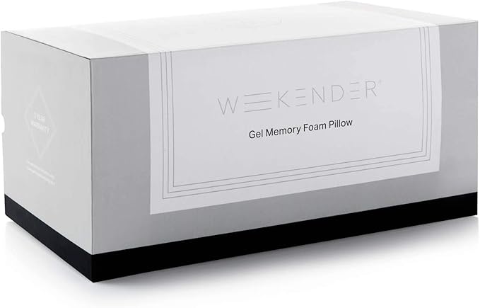 WEEKENDER Gel Queen Size-1-Pack-Medium Plush Feel-Neck and Shoulder Support-Side, Stomach, and Back Sleepers-Home, Hotel, & Hospital Essentials-CertiPur Certified Memory Foam Pillow, Blue
