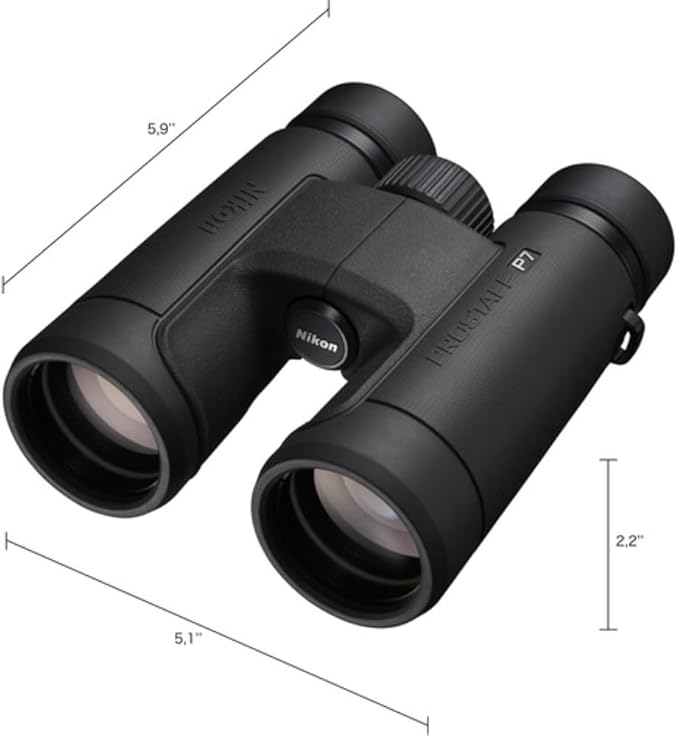 Nikon PROSTAFF P7 10x42 Binoculars Bundled with Harness Strap + Deluxe Cleaning Kit + Smartphone to Binocular Adapter + Microfiber Cleaning Cloth (5 Items)