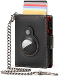 Mens Wallet Card Holder: Pop Up Aluminum Case, Genuine Leather, Smart, RFID Blocking, Slim, Minimalist, Front Pocket - 9-12Capacity | ID Window | Cash Slot