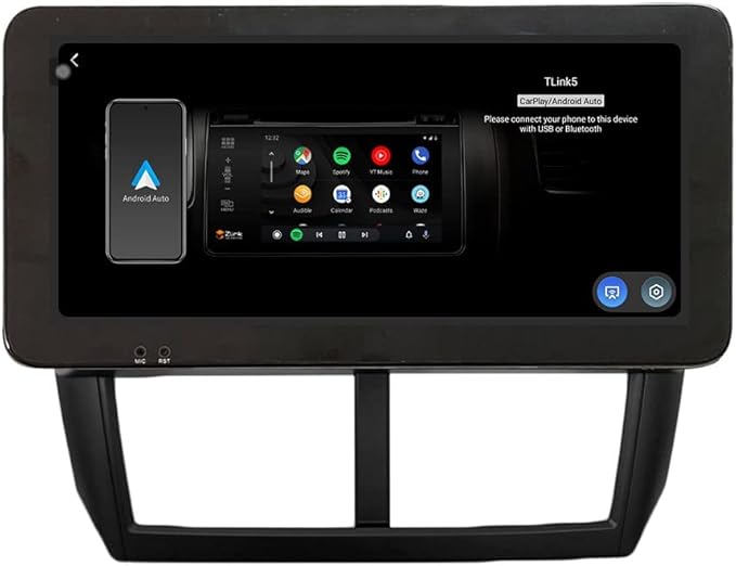 Kunfine CarPlay Android Auto Navigation Stereo GPS Radio Reverse Camera Display 10.33" QLED Touchscreen Headunit Tablet Pad Media Player for Subaru Forester 2007-2013, if Applicable Octa Core 6G+128G