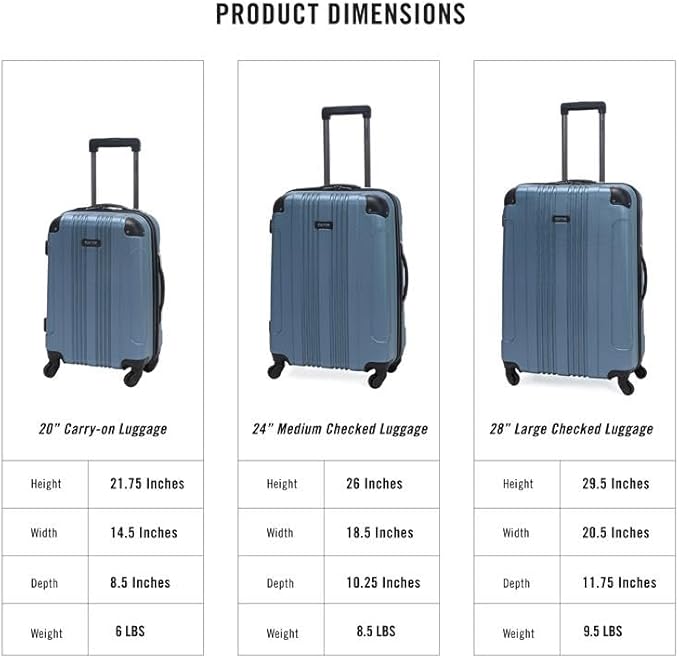 Kenneth Cole REACTION Out of Bounds, Granite Blue, 3-Piece Set (20", 24", & 28")