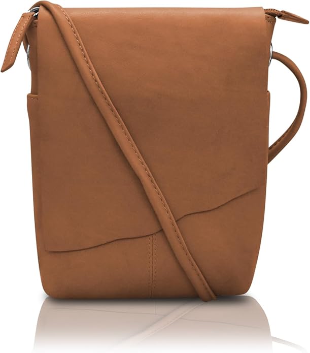 ili New York Leather Mini Sac Crossbody - Genuine Leather Crossbody Bags for Women with RFID Blocking, Adjustable Strap