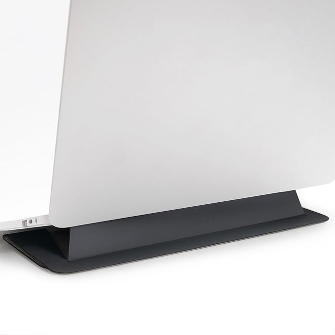 SenseAGE Laptop Stand for Desk, Office, Ergonomic Notebook Stand, Foldable & Portable Travel FlatStand, Lightweight, Anti-Slip, Compatible with MacBook Air, Pro, and Up to 15.4" Laptops (Charcoal)