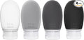 Silicone Travel Bottles for Toiletries TSA Approved Travel Size Containers Set 4 Pack Portable Leak Proof Refillable Cosmetic Squeeze Bottles Shampoo Hair Conditioner Body Lotion Bath Shower Gel