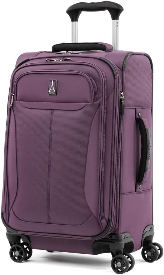 Travelpro Tourlite Softside 2-Piece Set, Expandable Luggage with 4 Spinner Wheels, Lightweight Suitcase, 21" Carry-On, 25" Checked Medium, Deep Purple