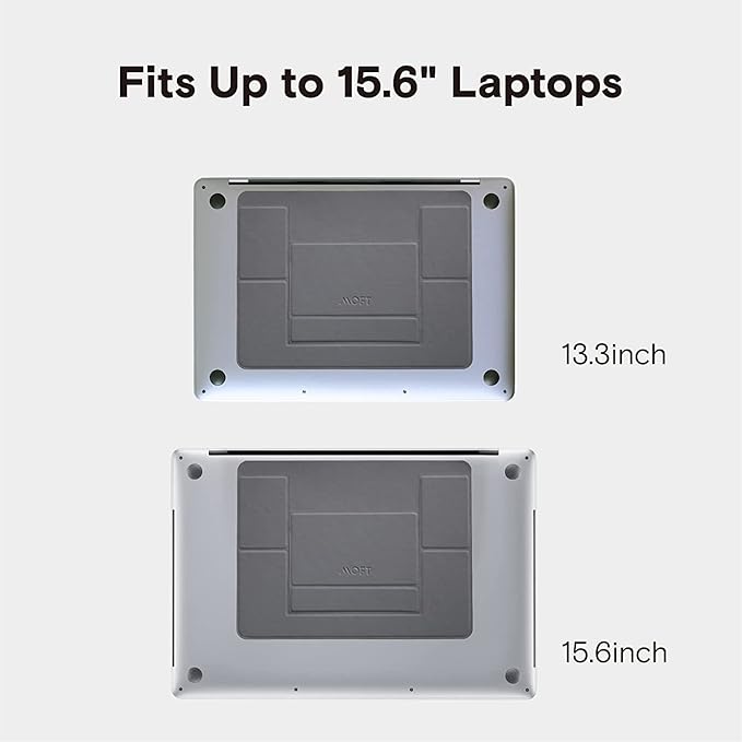 MOFT Laptop Stand for Desk, Stick-On Computer Stand with Dual-Angle, Ergonomic Laptop Riser Holder for Travel, Foldable & Portable MacBook Stand Fits 11.6"-16" Laptops, Starry Grey (Adhesive Version)