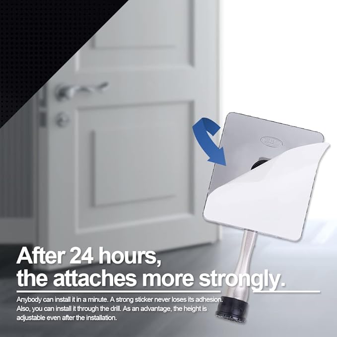 One-Touch Doorstop Adhesive Bracket (White, 4inch x 2pack)