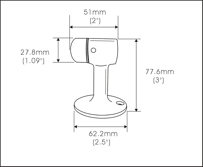 QCAA Solid Brass Door Stop, 3" Height, Satin Nickel, 1 Pack, Made in Taiwan