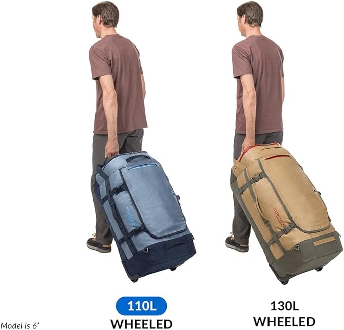 Eagle Creek Cargo Hauler Wheeled Duffel - Durable Duffel Bag for Travel - Easy Access Compartment - Deployable Backpack Straps - Lockable Zipper Opening - Iron Orange - 110L