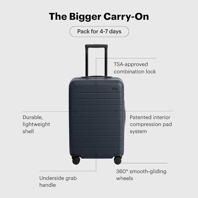 Away Bigger Carry-On Luggage, Lightweight Hardside Large Suitcase with Spinner Wheels, TSA Lock, Airline Approved, Sea Green