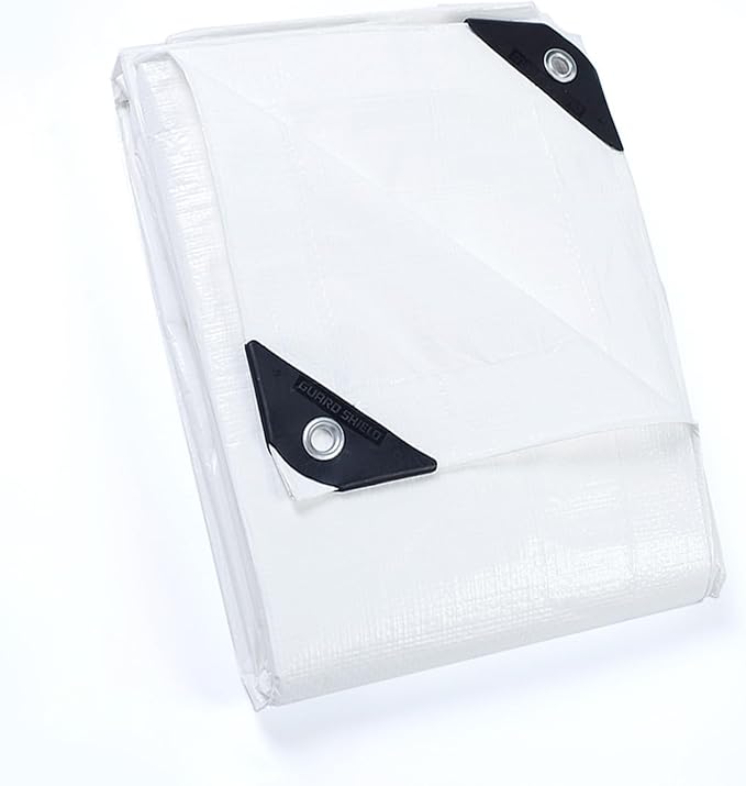 GUARD SHIELD Tarp White 6x8 Feet Multi Purpose Waterproof Poly Tarp Cover 5mil